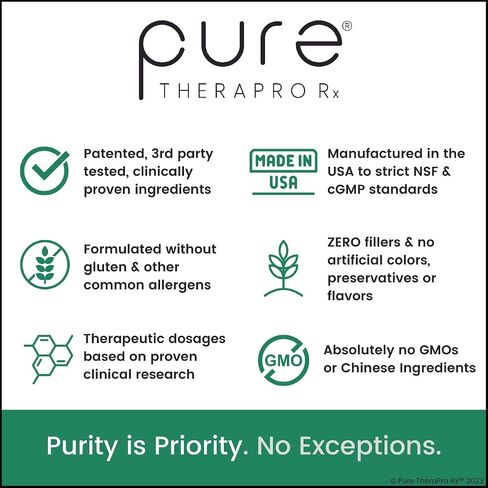 Pure Therapro Rx Zinc Defense | Zinc + Copper + Quercetin | 60 Servings in Vegan Capsules | L-OptiZinc & Quercefit Ionophore | Chelated Minerals | Immune, Gut, & Hormonal Balance Support in Kuwait