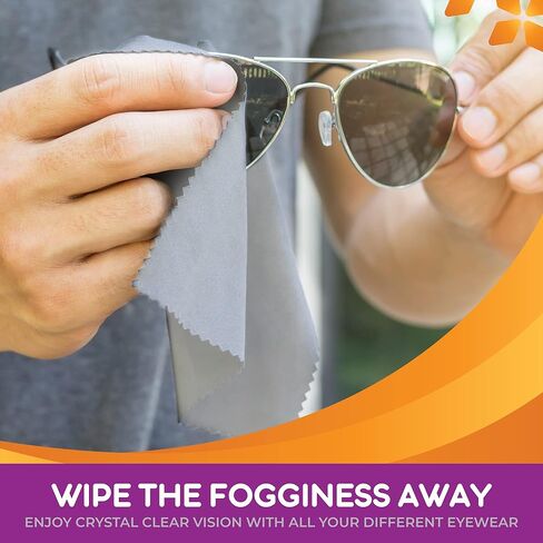 Blink Tears 25 قارورة قطرات تشحيم للعين، 3 عبوات، جفاف خفيف إلى متوسط، 0.01 أونصة لكل منها (إجمالي 75 قارورة فردية) مجمعة مع قطعة قماش مضادة للضباب قابلة لإعادة الاستخدام للنظارات in Kuwait