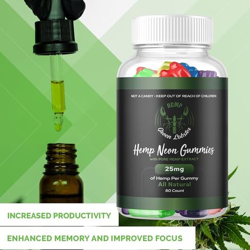 Green Lobster Gummies - Green Lobster Hemp Gummies - Green Lobster Gummys, Green Lobster Gummies Premium Blend Hemp, Green Lobster Hemp Extract Advanced Formula Shark Hemp Tank (60 Gummies) in Kuwait