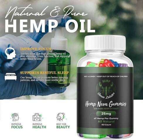Green Lobster Gummies - Green Lobster Hemp Gummies - Green Lobster Gummys, Green Lobster Gummies Premium Blend Hemp, Green Lobster Hemp Extract Advanced Formula Shark Hemp Tank (60 Gummies) in Kuwait