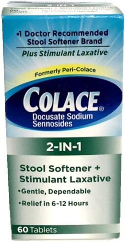 Colace 2-in-1 Stool Softener + Stimulant Laxative, 60 Tablets (Pack of 2) in Kuwait