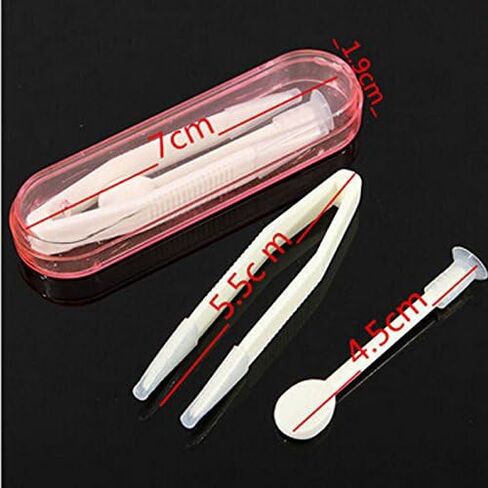 بهباي علبة بلاستيكية صغيرة للسفر لحمل العدسات اللاصقة + مجموعة ملاقط in Kuwait