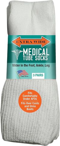 Unisex Extra Wide Diabetic Tube Socks (3 Pairs) Fit Up to 4E/6E Foot & 22" Calf in Saudi Arabia