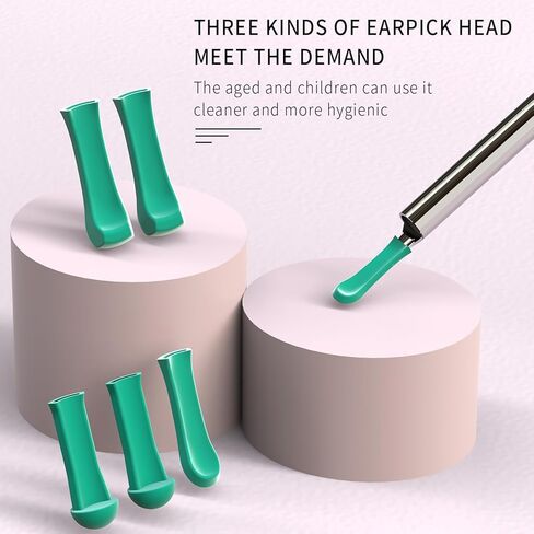 أداة إزالة شمع الأذن، منظف الأذن مع كاميرا منظار الأذن بدقة 1080 بكسل عالية الدقة، واي فاي مدمج، مجموعة تنظيف الأذن لهواتف iPhone وAndroid - أسود in Kuwait