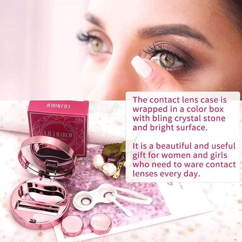 ofone Contact Lens Case, Bling Constellations Contact Cases with Tweezers Remover Tool Mirror Solution Bottle Portable Contact Lenses Storage Container Kit for Travel (Blue) in Kuwait