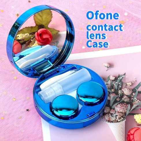 ofone Contact Lens Case, Bling Constellations Contact Cases with Tweezers Remover Tool Mirror Solution Bottle Portable Contact Lenses Storage Container Kit for Travel (Blue) in Kuwait
