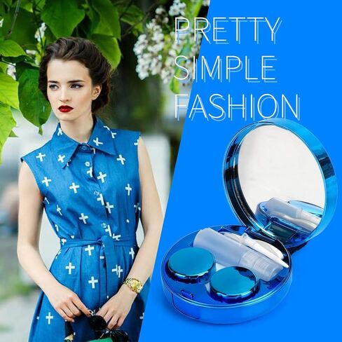 ofone Contact Lens Case, Bling Constellations Contact Cases with Tweezers Remover Tool Mirror Solution Bottle Portable Contact Lenses Storage Container Kit for Travel (Blue) in Kuwait