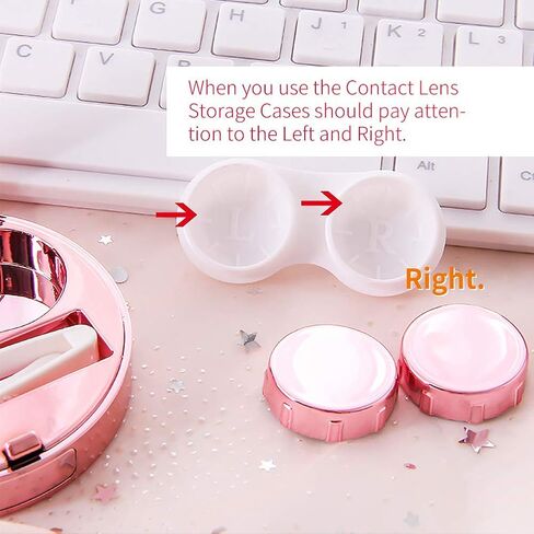 ofone Contact Lens Case, Bling Constellations Contact Cases with Tweezers Remover Tool Mirror Solution Bottle Portable Contact Lenses Storage Container Kit for Travel (Blue) in Kuwait