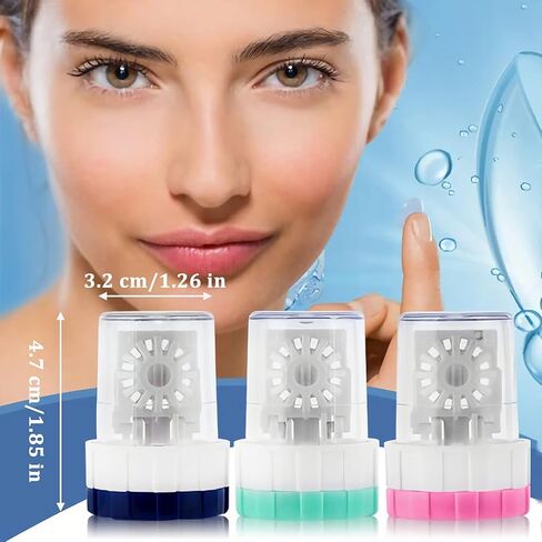 RMISODO 6 Pieces Manually Contact Lens Cleaner Washer Plastic Lens Case Cleaning Container in Kuwait