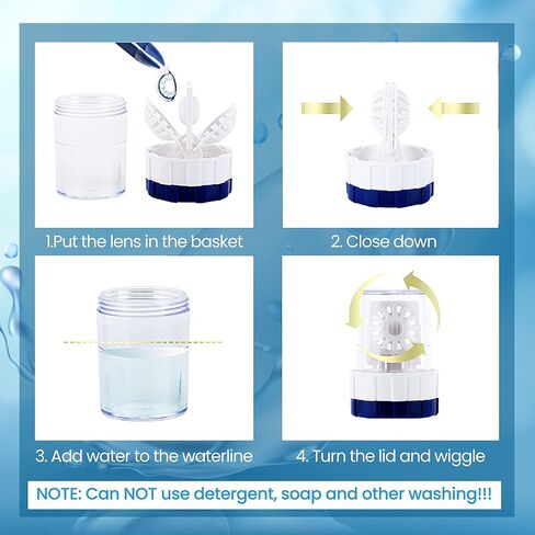 RMISODO 6 Pieces Manually Contact Lens Cleaner Washer Plastic Lens Case Cleaning Container in Kuwait