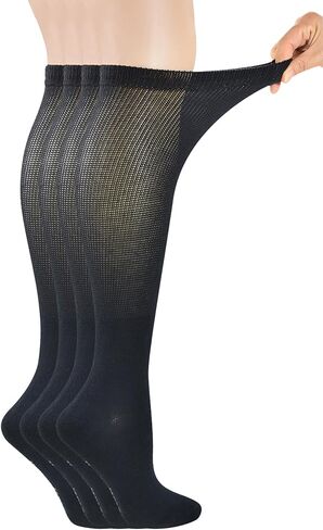 4 أزواج من الجوارب النسائية الضاغطة من Yomandamor فوق الساق بدون خياطة لمرضى السكري in Kuwait