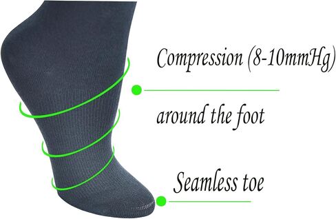 4 أزواج من الجوارب النسائية الضاغطة من Yomandamor فوق الساق بدون خياطة لمرضى السكري in Kuwait