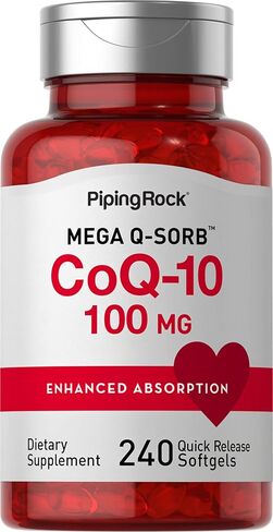 بايبينج روك CoQ10 100 مجم | 240 كبسولة هلامية | ملحق الامتصاص المعزز | غير معدّل وراثيًا، وخالي من الغلوتين in Saudi Arabia