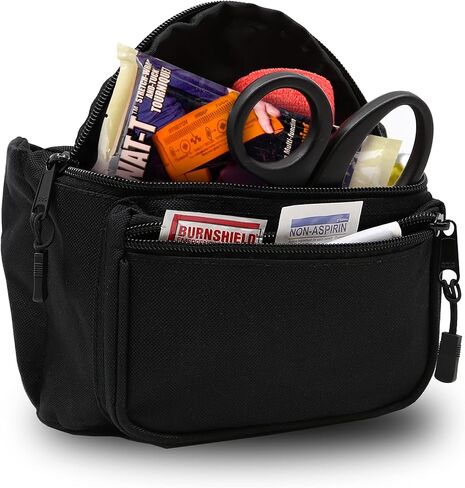 حقيبة الخصر فاني تاك الفاخرة المملوءة من MediTac FannyTac. عاصبة Swat-T، وأدوات التحكم في النزيف، والشاش والضمادات للاستعداد التكتيكي لحالات الطوارئ، والسفر، والجري، والمشي لمسافات طويلة، والإسعافات الأولية in Kuwait