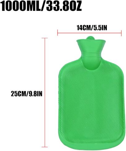 2PC Hot Water Bottle, 1 Liter Hot Water Bag, BPA Free - Durable Hot Water Bottle with Cover, Hot Water Bottles for Pain Relief, Cramps, Warm Compress in Kuwait