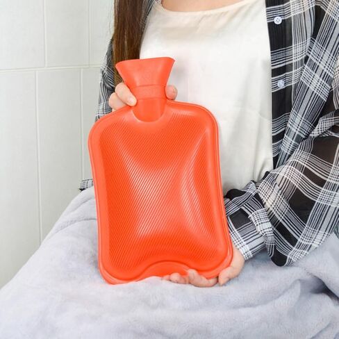 2PC Hot Water Bottle, 1 Liter Hot Water Bag, BPA Free - Durable Hot Water Bottle with Cover, Hot Water Bottles for Pain Relief, Cramps, Warm Compress in Kuwait