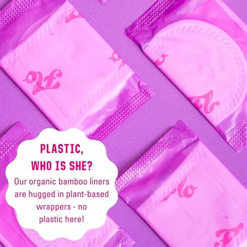 FLO - Organic Bamboo Daily Panty Liners, Plant-Based Cotton, Biodegradable, Leak-Busting Protection, Black-and-Woman-Owned, Women, Feminine Hygiene, Compostable, Individually Wrapped, (24 Count) in Kuwait