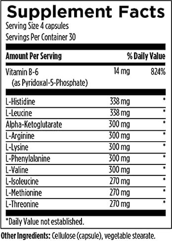 Designs for Health Amino Acid Synergy - Vegetarian Essential Amino Acids Supplement with BCAAs, Alpha-Ketoglutarate, Methionine + B6 (P-5-P) - Support for Athletes + Muscles (120 Capsules) in Saudi Arabia