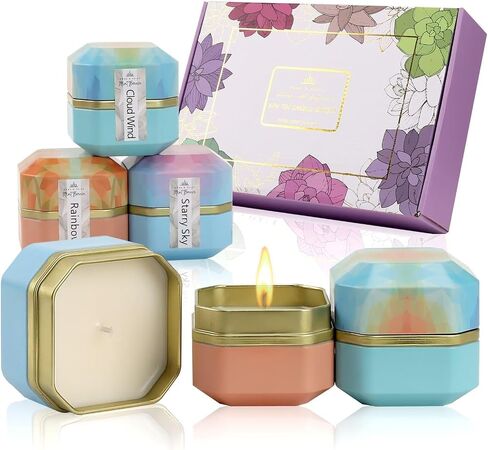 المنزل والاسترخاء 6 حزمة 5oz شمعة معطرة كبيرة، مجموعة شموع الروائح، شمعة الروائح، روائح الزهور القوية، طويلة الأمد، الشموع للمنزل المعطرة، شموع الصويا لهدايا الأم عيد الحب عيد الميلاد in Saudi Arabia