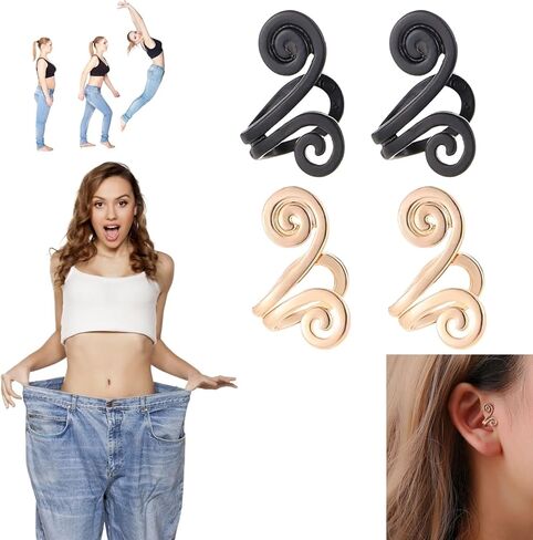 2 Pairs Zunis Acupressure SLI-mm-in Earrings,Non Pierced Ears Earrings for Acupressure,Acupressure Earrings,Earrings Ear Cuff Clip for Women Men in Kuwait