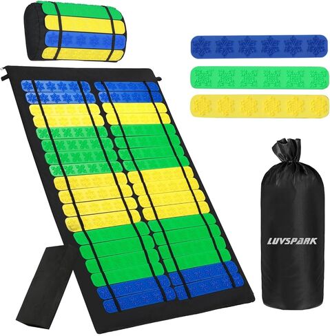 بساط العلاج بالابر، مجموعة وسادة تدليك للظهر والقدمين مع 42 مسامير قابلة للازالة ووسادة دعم الظهر للرقبة والرأس والقدم لتخفيف الام الجسم بالكامل واسترخاء العضلات للنساء والرجال in Kuwait