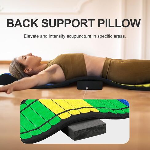 بساط العلاج بالابر، مجموعة وسادة تدليك للظهر والقدمين مع 42 مسامير قابلة للازالة ووسادة دعم الظهر للرقبة والرأس والقدم لتخفيف الام الجسم بالكامل واسترخاء العضلات للنساء والرجال in Kuwait