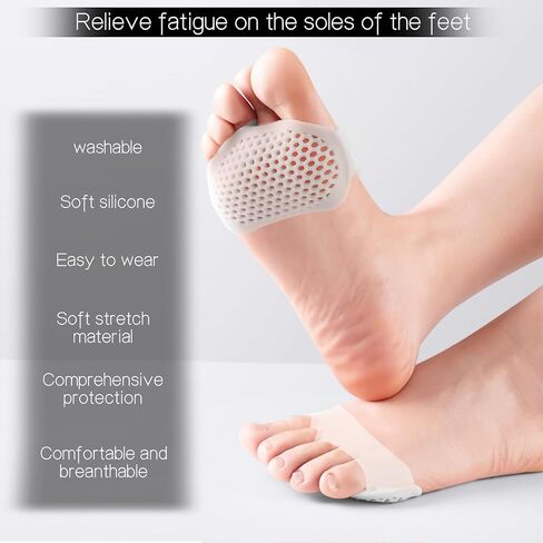 10 Pcs Foot Cushion for Ball of Feet, Metarsal Foot Pads for Women, Forefoot Pads for Women, Foot Pads Ball of Foot Pain in Kuwait