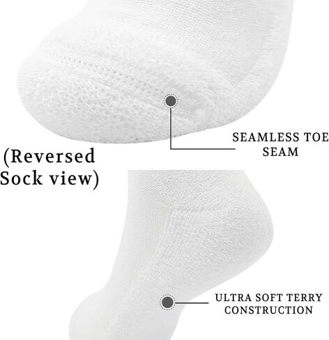 جوارب LIN PERFORMANCE لمرضى السكري والدورة الدموية غير ملزمة للرجال، 4 أزواج (13-15، أبيض) in Kuwait