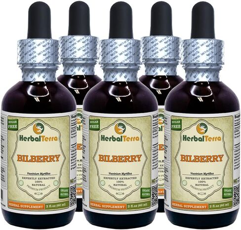 Herbal Terra LLC، التوت (Vaccinium Myrtillus) الجليسيريت، مستخلص سائل خالي من الكحول، التوت المجفف، 2 أونصة in Saudi Arabia