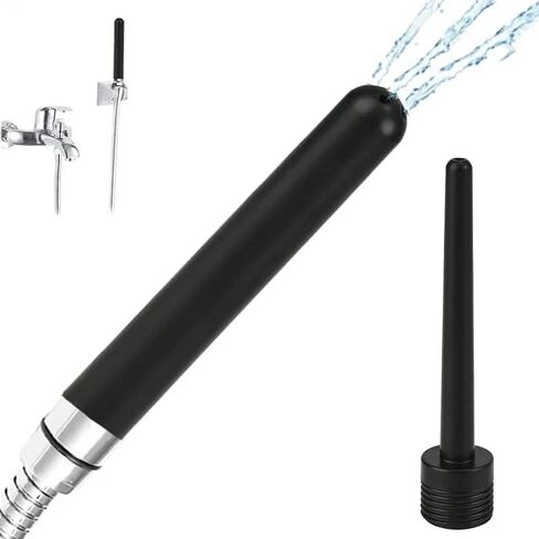 Travel Enema Shower Enema System Water Control Valve for Men and Women Portable Cleaning,Enema Nozzle Kit Colonic System Cleaner for Most Shower Systems ABS Black in Kuwait