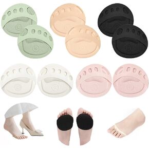 وسادات مشط القدم للنساء، جوارب علوية لأصابع القدم، وسائد لمقدمة القدم للكعب العالي مريحة بخمسة أصابع لمقدمة القدم، جوارب مبطنة بدون عرض، 5 أزواج متعددة الألوان in Kuwait