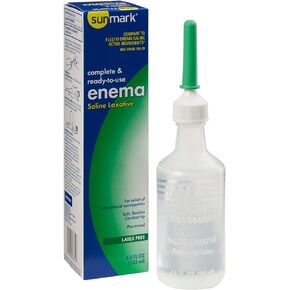 حقنة شرجية من صن مارك - محلول ملحي ممزوج مسبقًا وكامل وجاهز للاستخدام، ومحلول مستقيمي من فوسفات الصوديوم لتخفيف الإمساك العرضي - 4.5 أونصة سائلة، عدد واحد in Kuwait