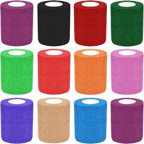 شريط ضمادة لاصق من اكس سيكل مقاس 2 انش × 5 ياردة، عبوة من 12 قطعة، شريط رياضي مرن قوي للمعصم والتواء الكاحل والتورم in Kuwait