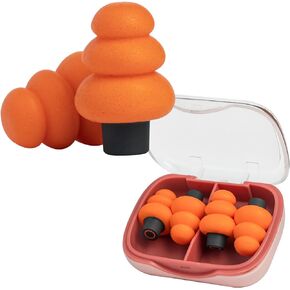 سدادات أذن من إسفنج الذاكرة الناعم من WUTAIN - سدادات أذن لتقليل الضوضاء 28 ديسيبل - سدادات أذن لإلغاء الضوضاء مثالية للنوم والحفلات الموسيقية والسفر الجوي وركوب الدراجات النارية وسدادات أذن هادئة للمساعدة في النوم - سماعات أذن مضادة للشخير (برتقالي) in Kuwait