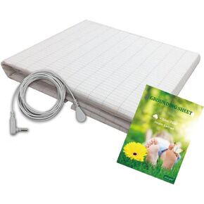 Grounding Sheet with Grounding Cord,Made with Premium Cotton and Pure Silver Threads,Conductive Fabric,Achieve Healthy Sleep(52x27inch)