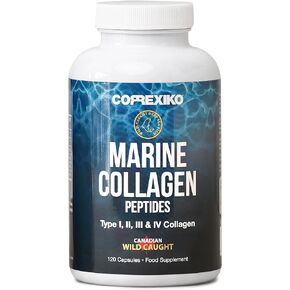 Marine Collagen Peptides Capsules with Hyaluronic Acid - Vital Collagen Proteins & Vitamin C for Skin Hair Joints, Capsulas de Colageno Marino Hidrolizado, Canadian Wild-Caught Fish Collagen 120 Pills in Saudi Arabia