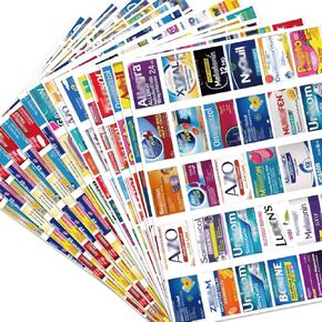 500 قطعة من ملصقات صيدلية الجيب، ملصقات علبة حبوب الدواء، حاوية حبوب الدواء اليومية، حقيبة حبوب السفر، ملصقات صندوق حبوب الدواء، ملصقات منظم الأدوية، ملحقات علبة حبوب الدواء (3 أحجام) in Kuwait