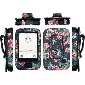 SNK Designed Fitted Leather Case W/Screen Protector (Includes Carabiner & Lanyard) for Dexcom Receiver G6 CGM (BF/10)
