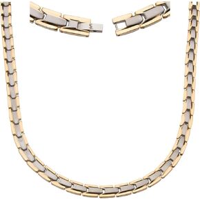 قلادة علاج مغناطيسي أنيقة من التيتانيوم للرجال والنساء، وتخفيف آلام التهاب المفاصل والرقبة والصداع النصفي والأكتاف والظهر - قلادات مغناطيسية للرجال والنساء (رمادي معدني) من Smarter LifeStyle in Kuwait