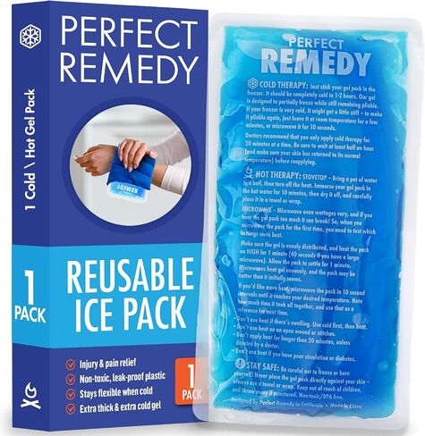 Reusable Gel Ice Pack for Hot and Cold Compress, Ice Packs for Injuries Reusable Gel, for Injury Recovery and Muscle Pain Relief (1-Pack, Blue, Regular) in Saudi Arabia