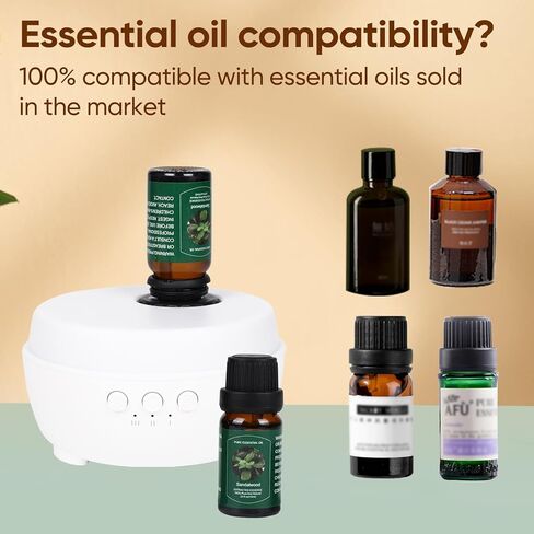 موزع روائح الزيوت العطرية بدون ماء من HAPPTWS - وضع رذاذ ثلاثي السرعات، مصابيح LED بـ 7 ألوان، تصميم قابل لإعادة الشحن، متوافق مع أنواع مختلفة من الزيوت العطرية - مناسب لغرف النوم وغرف المعيشة in Kuwait