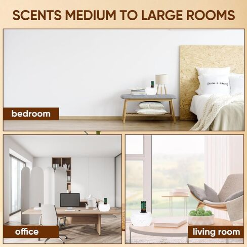 موزع روائح الزيوت العطرية بدون ماء من HAPPTWS - وضع رذاذ ثلاثي السرعات، مصابيح LED بـ 7 ألوان، تصميم قابل لإعادة الشحن، متوافق مع أنواع مختلفة من الزيوت العطرية - مناسب لغرف النوم وغرف المعيشة in Kuwait