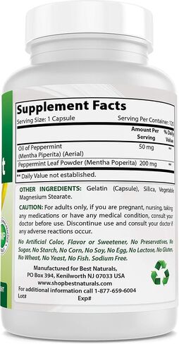 Best Naturals Peppermint Oil 250 mg 120 Capsules (120 Count (Pack of 3)) in Saudi Arabia
