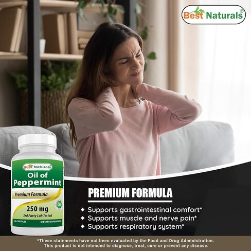 Best Naturals Peppermint Oil 250 mg 120 Capsules (120 Count (Pack of 3)) in Saudi Arabia