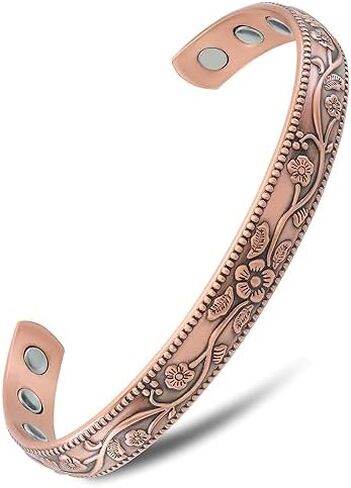 سوار نحاسي للنساء من MagnetRX® - أساور علاج مغناطيسي فعالة من النحاس النقي بنسبة 99.9% للنساء - سوار سوار نحاسي نسائي قابل للتعديل in Kuwait