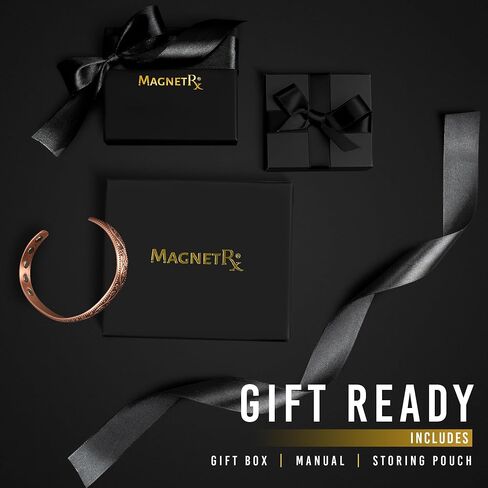 سوار نحاسي للنساء من MagnetRX® - أساور علاج مغناطيسي فعالة من النحاس النقي بنسبة 99.9% للنساء - سوار سوار نحاسي نسائي قابل للتعديل in Kuwait