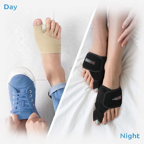 DOEPLEX Bunion Corrector Kit for Women & Men 7Pcs, Orthopedic Splint, Big Toe Straightener, Sleeve and Toe Exercise Strap for Pain Relief, Hallux Valgus Foot Protector Brace for Day/Night Support in Kuwait