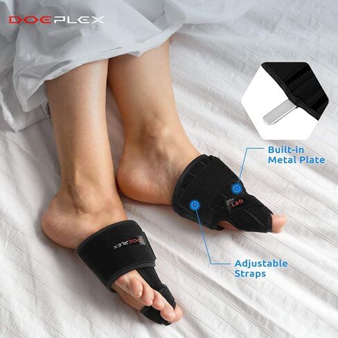 DOEPLEX Bunion Corrector Kit for Women & Men 7Pcs, Orthopedic Splint, Big Toe Straightener, Sleeve and Toe Exercise Strap for Pain Relief, Hallux Valgus Foot Protector Brace for Day/Night Support in Kuwait