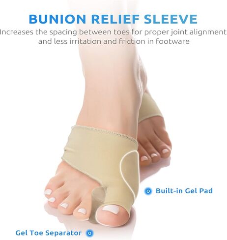 DOEPLEX Bunion Corrector Kit for Women & Men 7Pcs, Orthopedic Splint, Big Toe Straightener, Sleeve and Toe Exercise Strap for Pain Relief, Hallux Valgus Foot Protector Brace for Day/Night Support in Kuwait