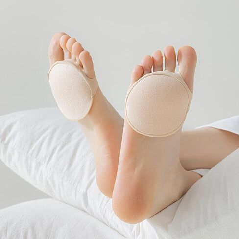 وسادات مشط القدم للنساء، جوارب علوية لأصابع القدم، وسائد لمقدمة القدم للكعب العالي مريحة بخمسة أصابع لمقدمة القدم، جوارب مبطنة بدون عرض، 5 أزواج متعددة الألوان in Kuwait